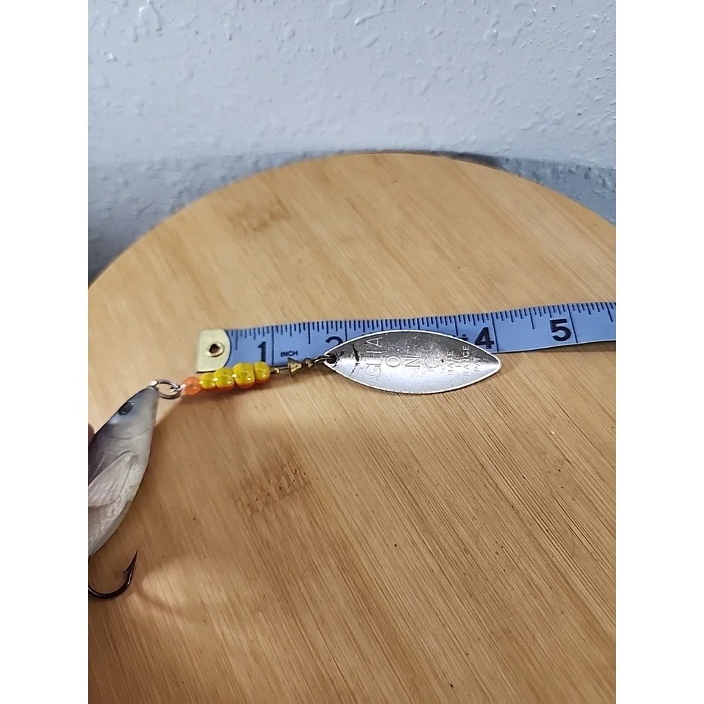 Vintage Mepps #4 COMET MINNOW Pearl/Blue 2 3/4